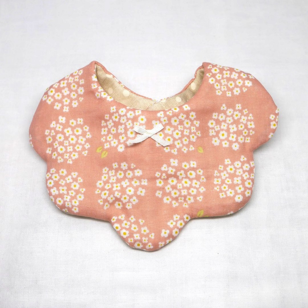 Japanese Handmade 8-layer-gauze Baby Bib /Bouquet of small flower - 围嘴/口水巾 - 棉 粉红色