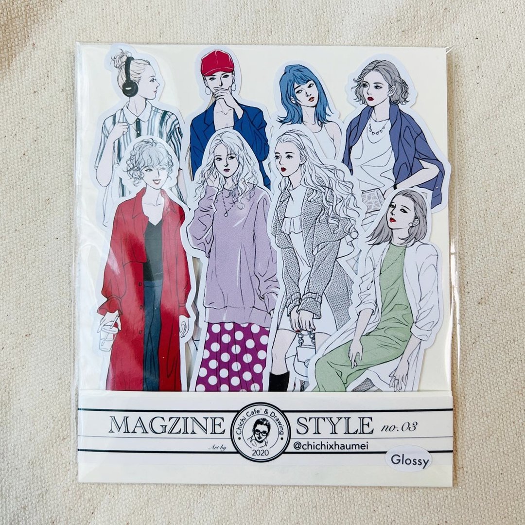 季季Chichi // MAGZINE STYLE no.3 //女子观察分镜D款 单张8入 - 贴纸 - 纸 