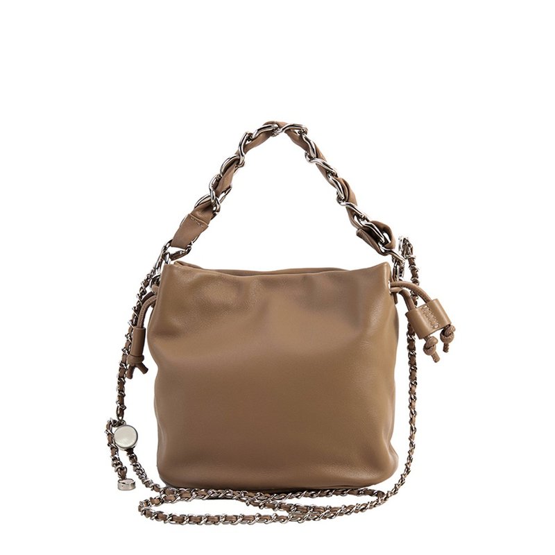 Roberta di Camerino 真皮 / 牛皮 / 女包 OLIVIA 水桶包 - 束口袋双肩包 - 真皮 卡其色