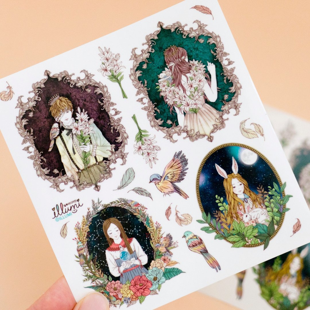 相框男孩女孩贴纸 (illumi design) 花朵 - 贴纸 - 纸 多色