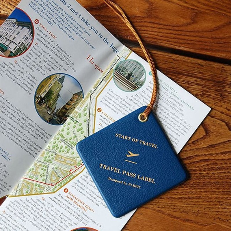 PLEPIC-旅程启航菱形行李吊牌-海军蓝,PPC93075 - 行李吊牌 - 人造皮革 蓝色
