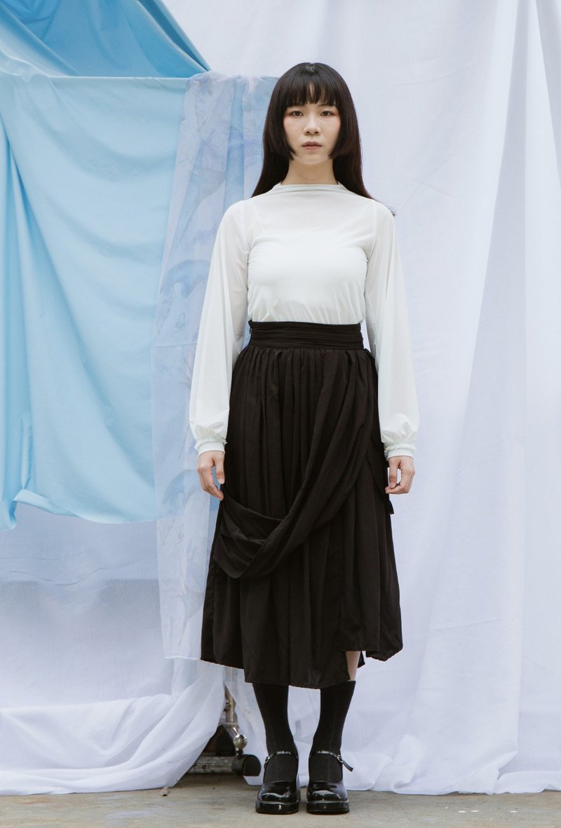 法式文艺裙 - 裙子 - 尼龙 黑色