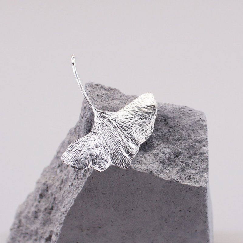 银杏 纯银别针 镀金别针 胸针 三色 - 胸针 - 纯银 银色