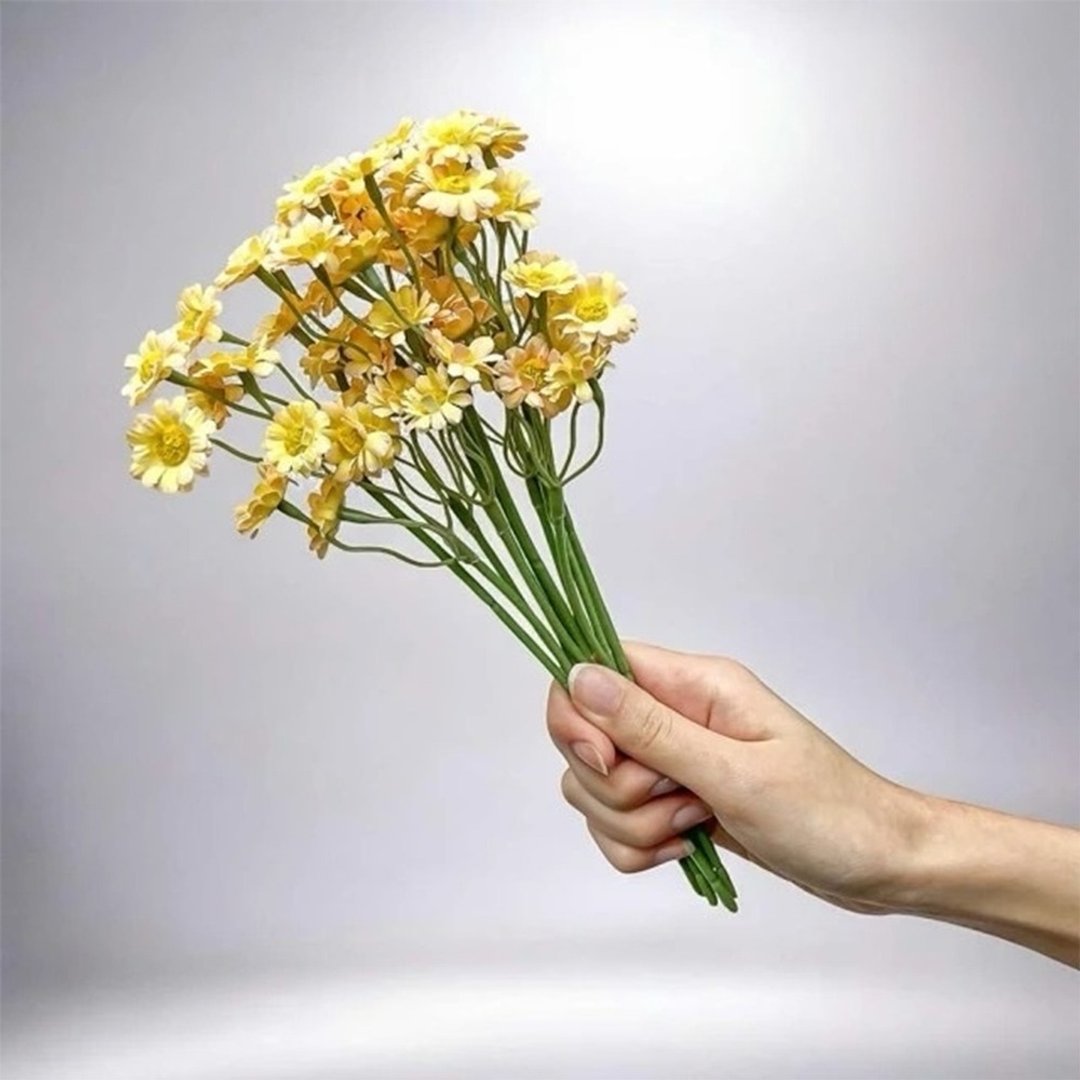 法式野餐洋甘菊柠檬黄仿真花花材(1入组) - 摆饰 - 塑料 黄色
