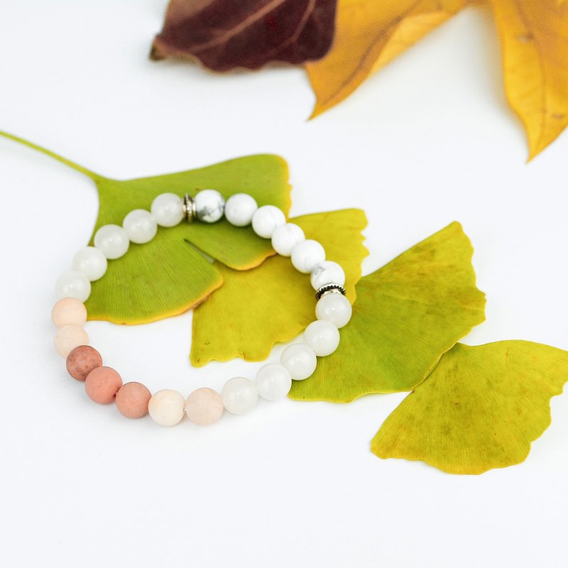 七轮调和手串/白松石月光石/天然/水晶手链/能量石/原生态102122 - 手链/手环 - 水晶 多色