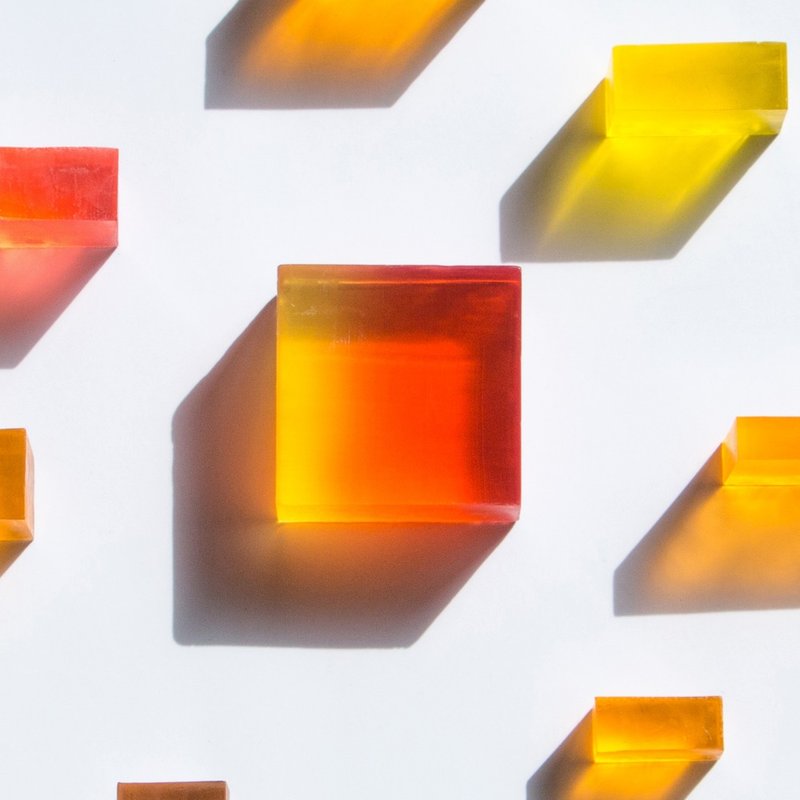 极光植感渐层皂【白】橙花佛手柑–黄红 - 肥皂/手工皂 - 精油 