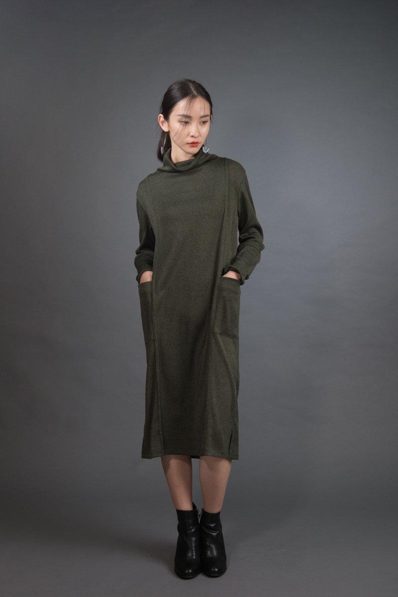 绿针织洋装 - 女装针织衫/毛衣 - 聚酯纤维 绿色