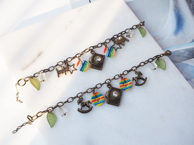 照相机 木马 小猫 钮扣 古铜手链 P57 【换季特卖】 - 手链/手环 - 其他金属 咖啡色