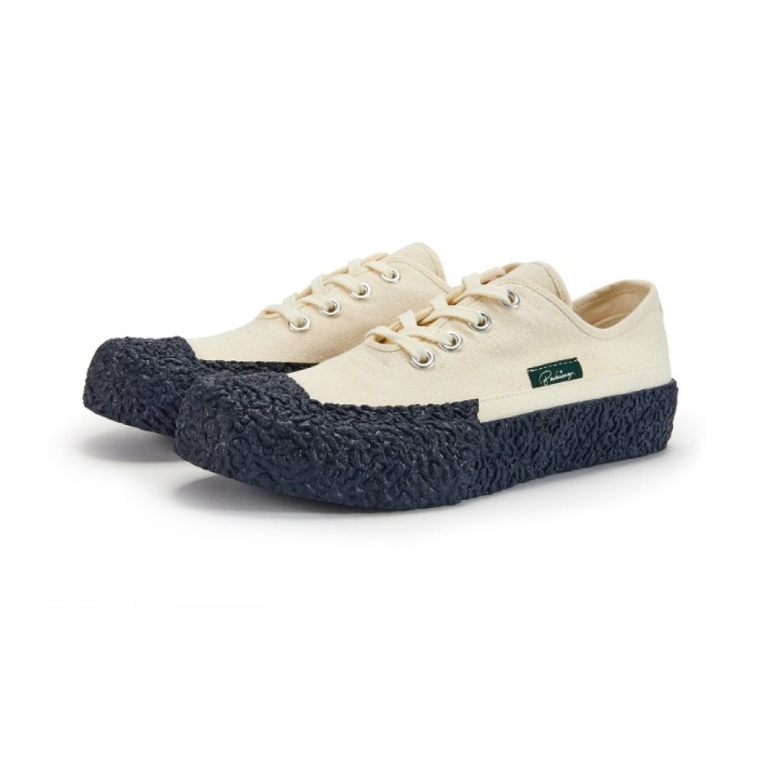 BAKE-SOLE Crust Ecru_Navy - 女款休闲鞋 - 棉 白色