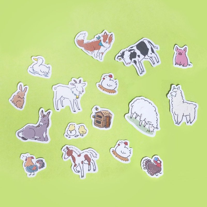 随你贴纸组/ 农场动物家族 - 贴纸 - 其他金属 白色