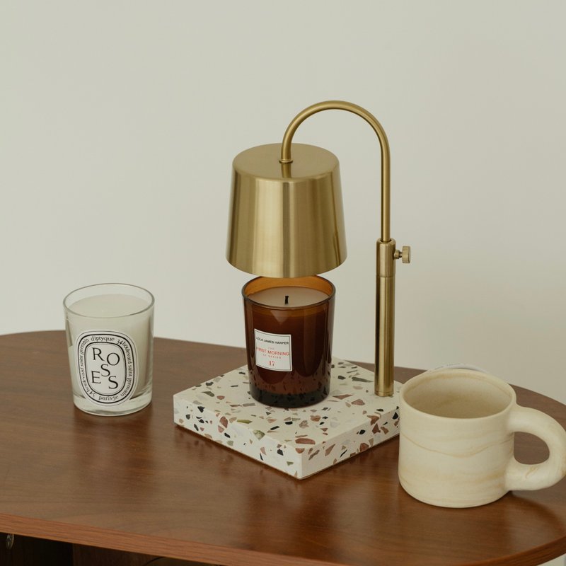 HOOOME 香氛蜡烛暖灯-可调升降水磨石款(金色/定时) 融蜡灯 - 灯具/灯饰 - 其他金属 金色