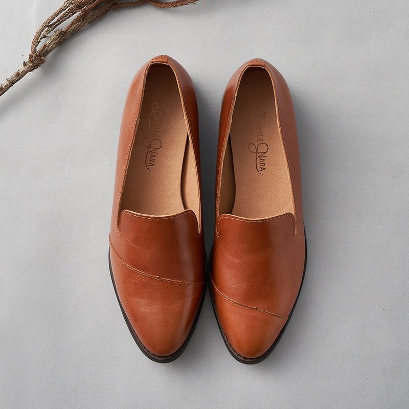 时间裁缝师乐福鞋-纽约起司 - 女款牛津鞋/乐福鞋 - 真皮 咖啡色