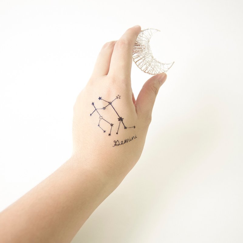 星座系纹身贴 // 双子座 巨蟹座 狮子座 处女座 // 一套三款 - 纹身贴 - 纸 多色