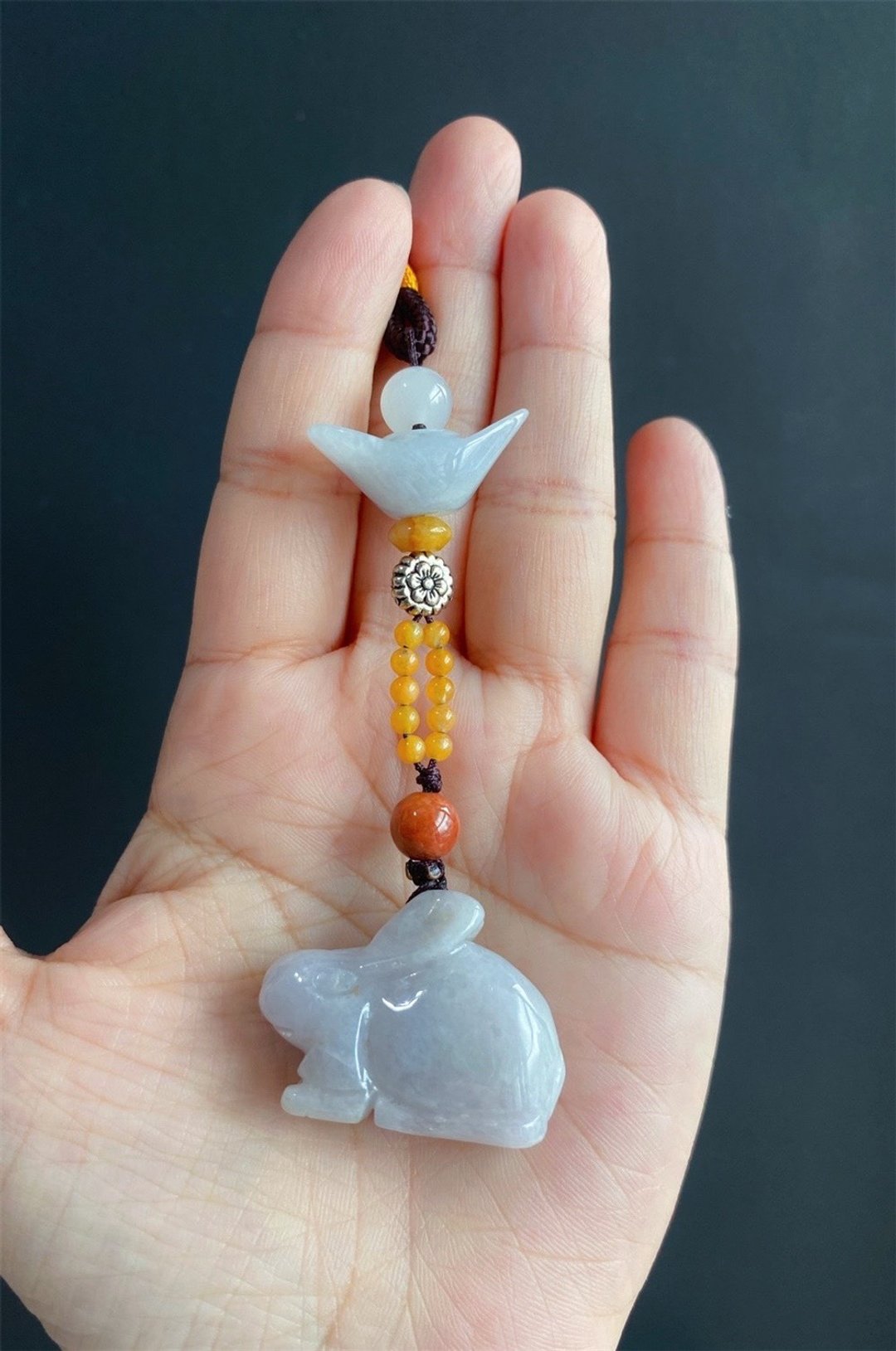 【售出】天然缅甸玉 翡翠 兔 心想事成  吉祥如意 挂绳 包挂 礼物 - 挂绳/吊绳 - 玉石 绿色