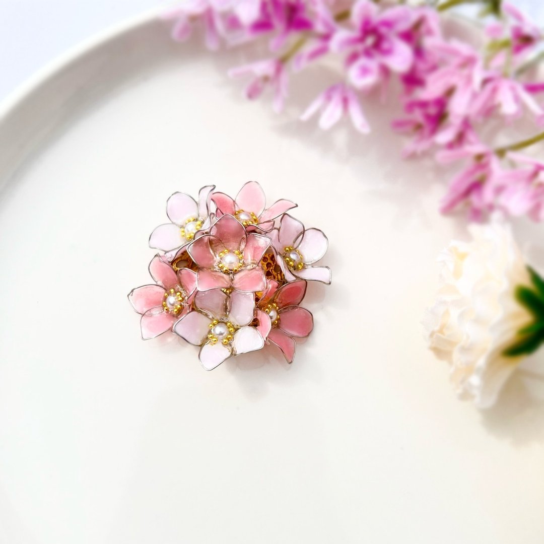 樱花发夹・胸针 两用 樱花 杜鹃花 - 其他 - 塑料 粉红色