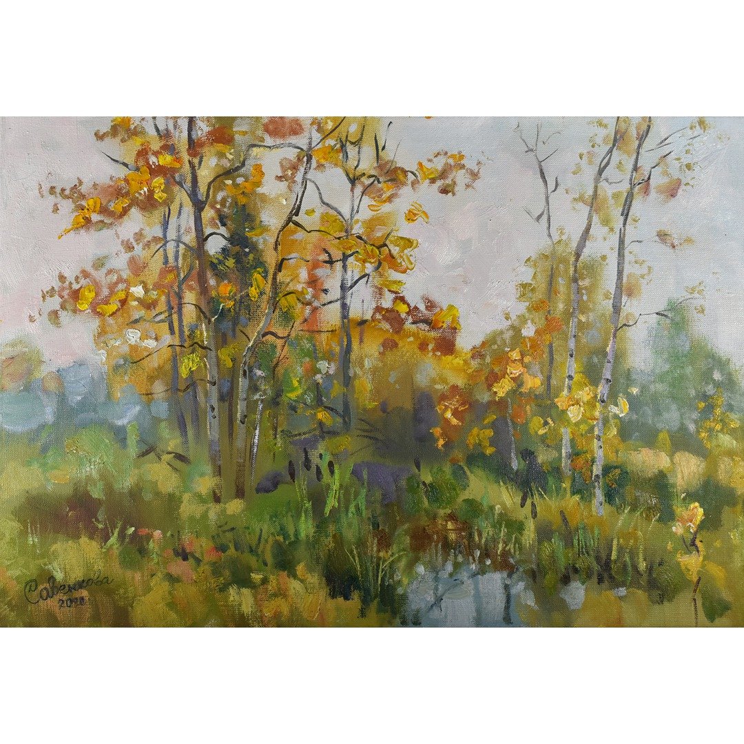 Autumn Painting Landscape Impressionism Tree 油畫原作 Original Art Nature Plein Air - 海报/装饰画/版画 - 其他材质 多色