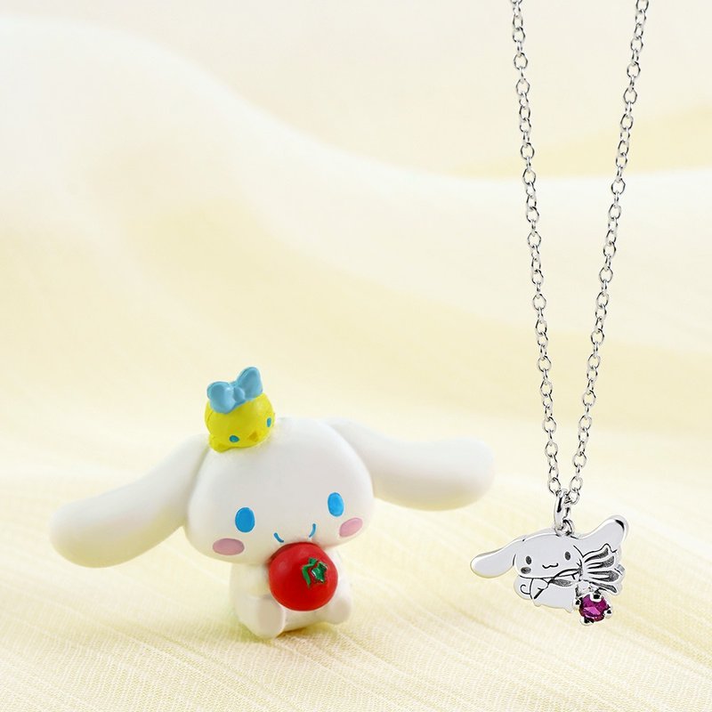 【定制化礼物】喜拿诞生花系列-大耳狗诞生石纯银项链-7月风铃草 - 项链 - 纯银 银色