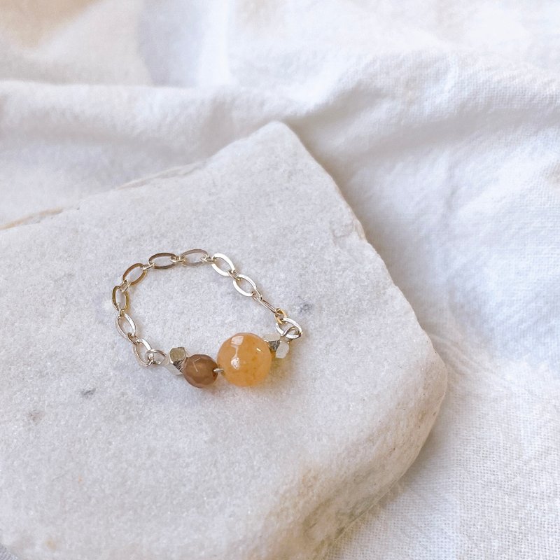 Whisper 系列 - 与太阳面对面 纯银戒指 - 戒指 - 纯银 橘色