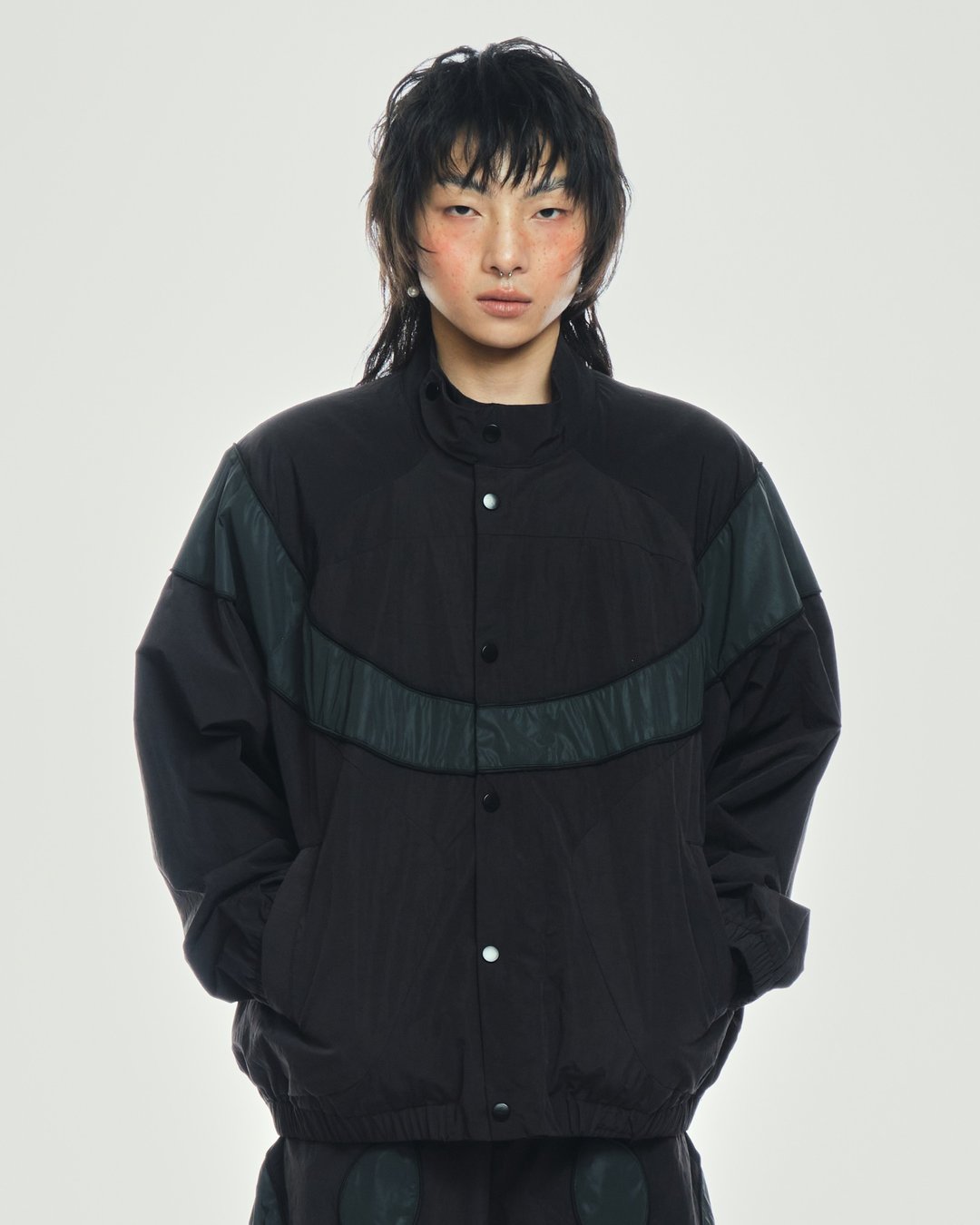 Track Jacket - 男装外套 - 聚酯纤维 黑色