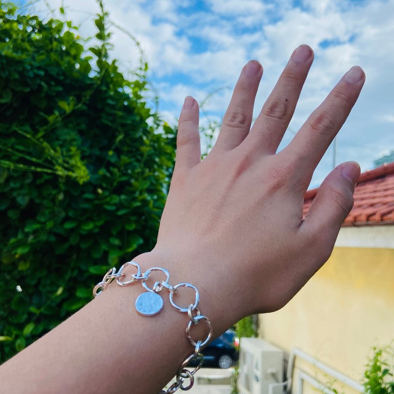 纯银璇转圈圈手工链 可定制姓名 S16 - 手链/手环 - 纯银 银色