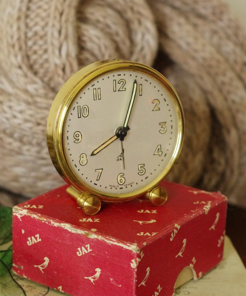 古董Vintage法国制金色闹钟发条钟 摆饰 W914 - 摆饰 - 其他金属 金色