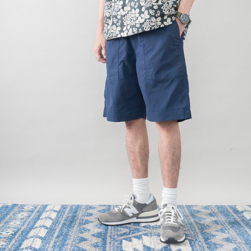 SHORTS 夏季日系搭配户外风格 尼龙索带宽松休闲多袋短裤 Cityboy - 男士长裤 - 尼龙 蓝色