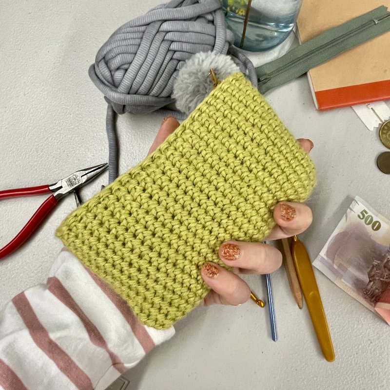 编织毛球随身包 现场选色 - 编织/羊毛毡/布艺 - 棉．麻 