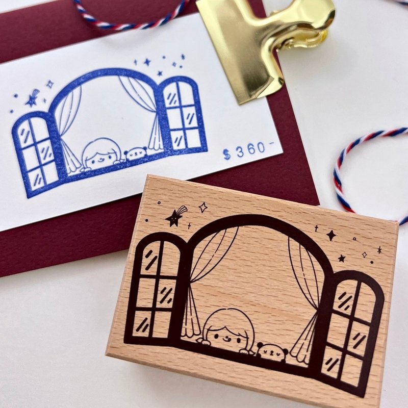 橡皮印章 / 场景留言印章 / 窗户 - 印章/印台 - 塑料 红色