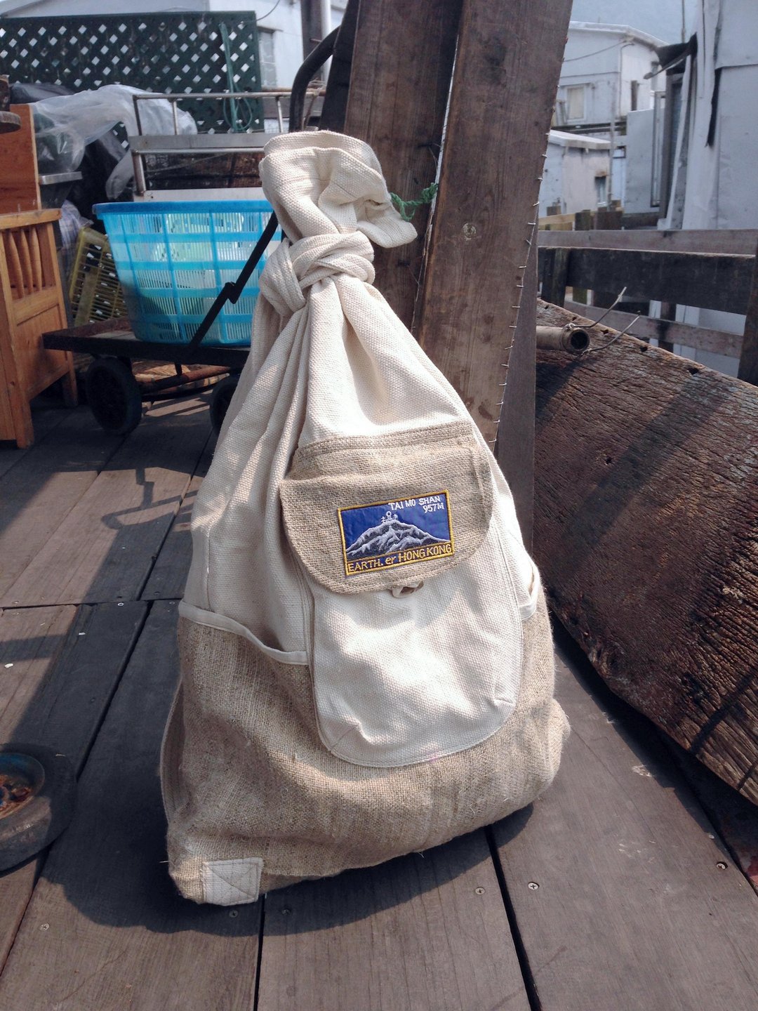 EARTH.er │大麻布苏联束口包限量版 (天然色) ● Hemp Soviet Backpack Limited Edition (Natural)│ :: 香港原创设计品牌 :: - 束口袋双肩包 - 棉 白色