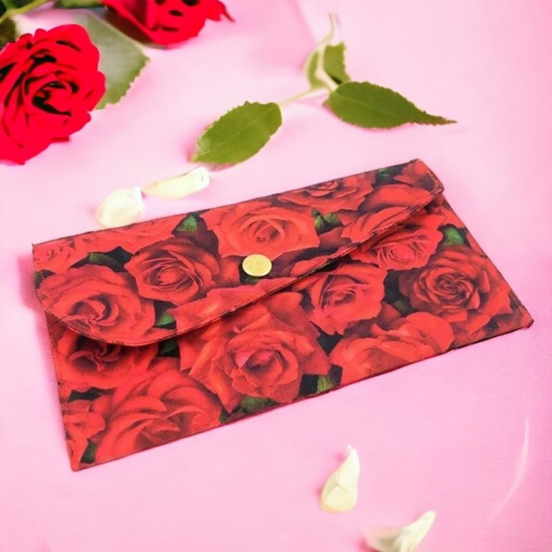 *艾拉蔓福气袋-茂盛繁花手工招财红包袋_可装新台币十万元的钱袋 - 皮夹/钱包 - 棉．麻 