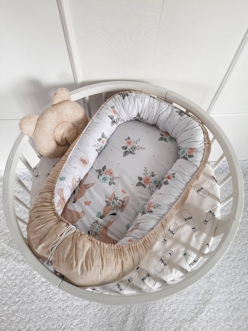 Baby  nest  newborn  0-8 month + pillow as a gift!! - 满月礼盒 - 棉．麻 白色