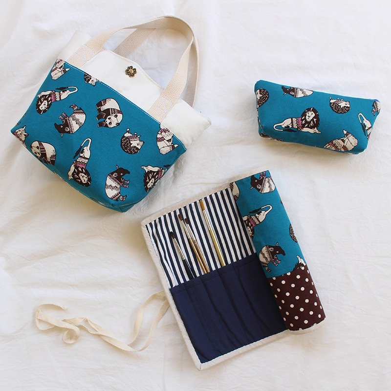 印第安风动物图腾福袋组合 - 手提包/手提袋 - 棉．麻 