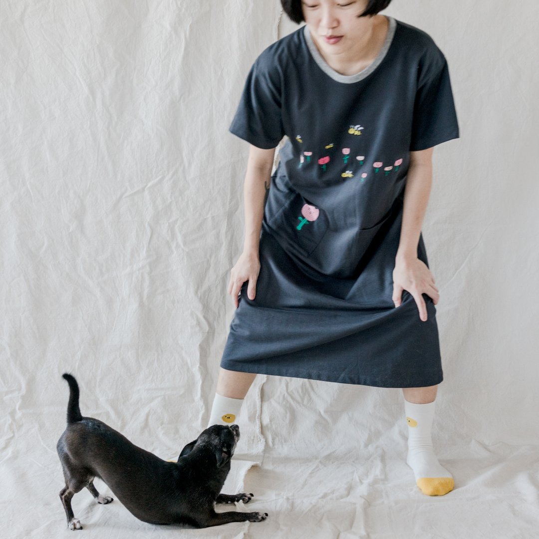 【再见折扣品】满满的郁金香 / 长长口袋洋装 - 洋装/连衣裙 - 棉 