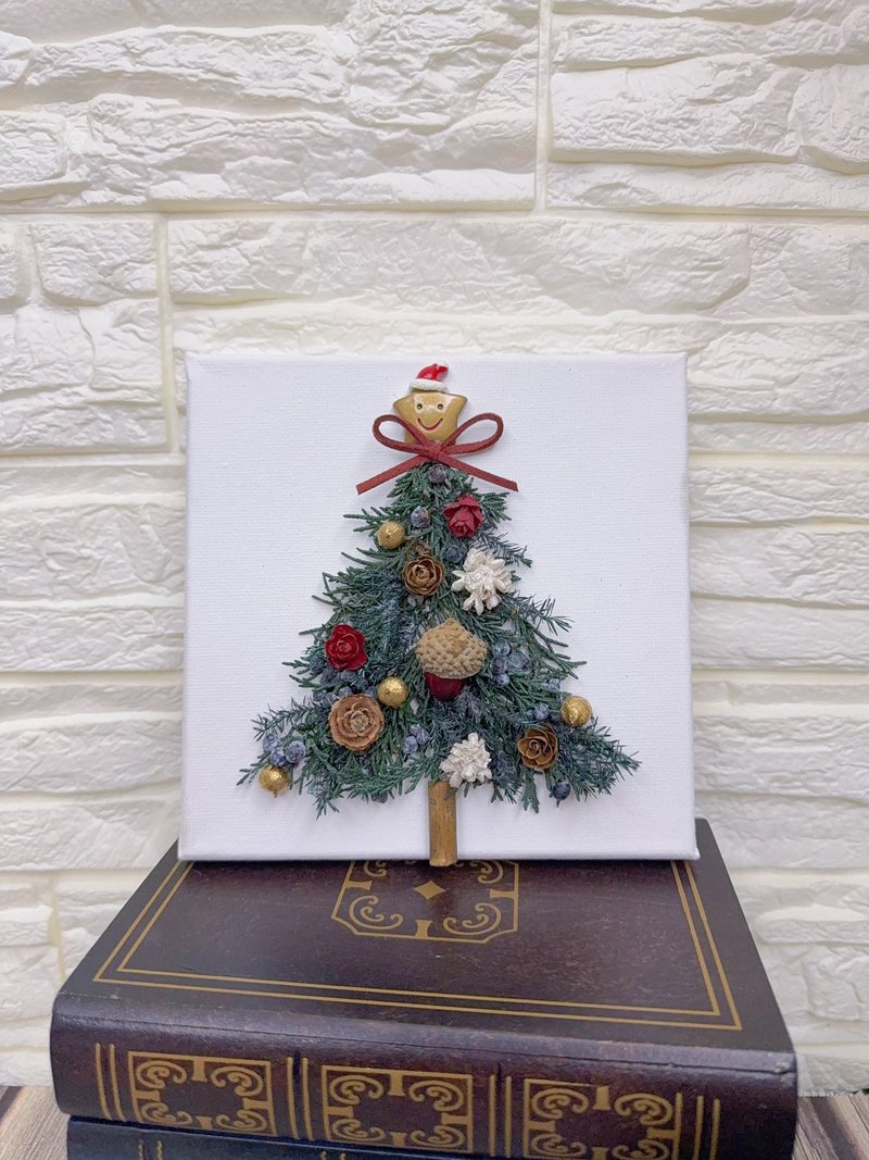 圣诞限定 圣诞树永生花画布/圣诞布置/交换礼物/疗愈挂饰 - 干燥花/捧花 - 植物．花 