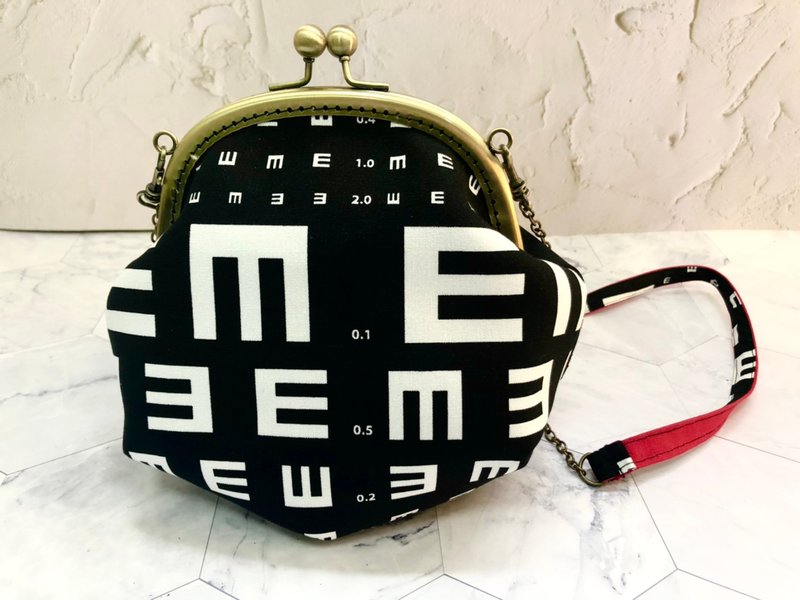 视力检查表 斜背口金包 - 侧背包/斜挎包 - 棉．麻 黑色