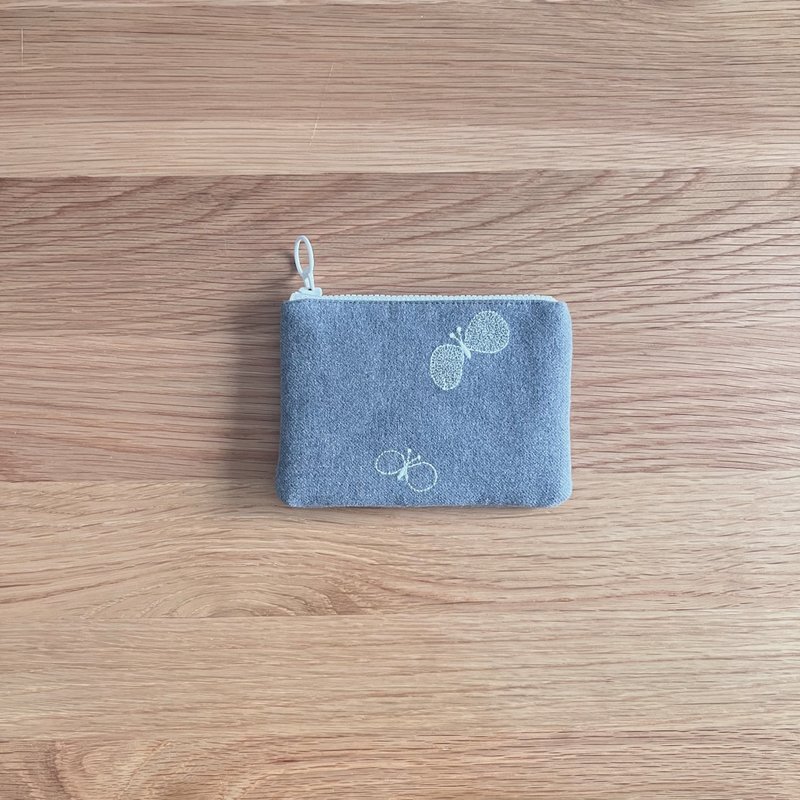 mina perhonen choucho 迷你小包 灰色 - 化妆包/杂物包 - 棉．麻 灰色