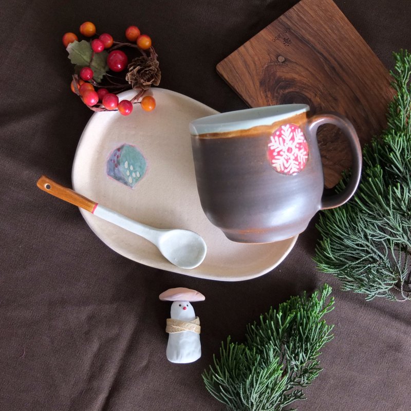 白冬雪花 咖啡杯盘组 （咖啡杯 盘 匙） - 咖啡杯/马克杯 - 陶 