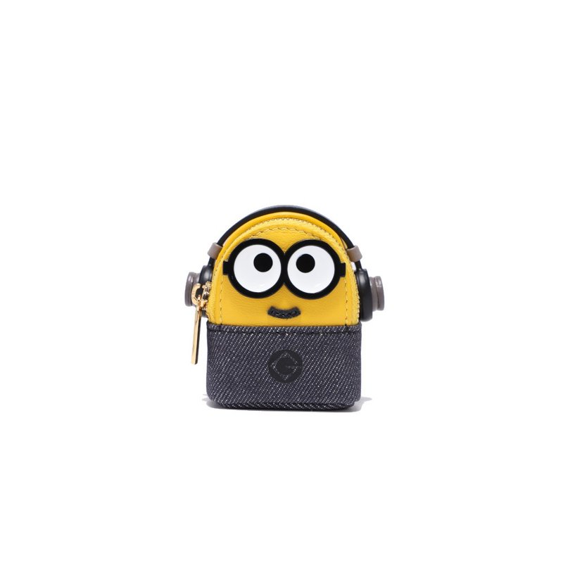 Minions织物镶牛皮革纳米斜挎包 - 侧背包/斜挎包 - 真皮 黄色