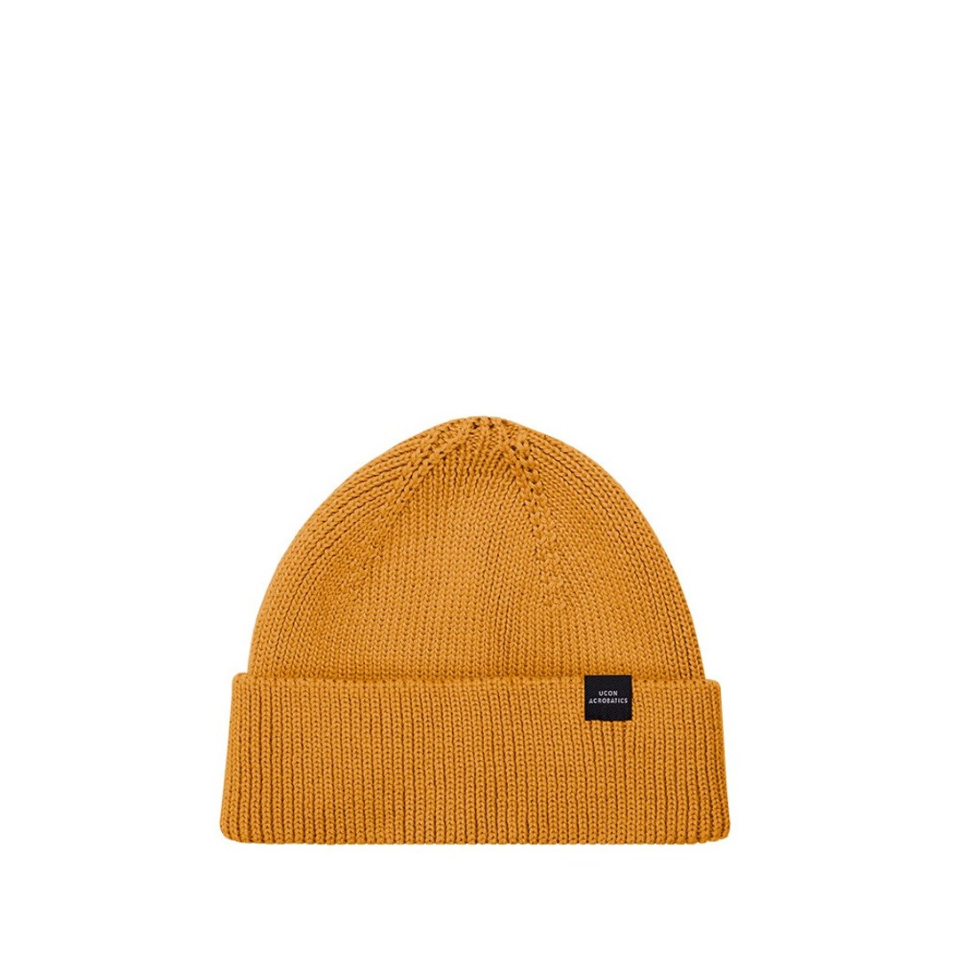 Mika Low Beanie 短版保暖反折豆豆帽 (蜂蜜芥末黄) - 帽子 - 环保材料 黄色