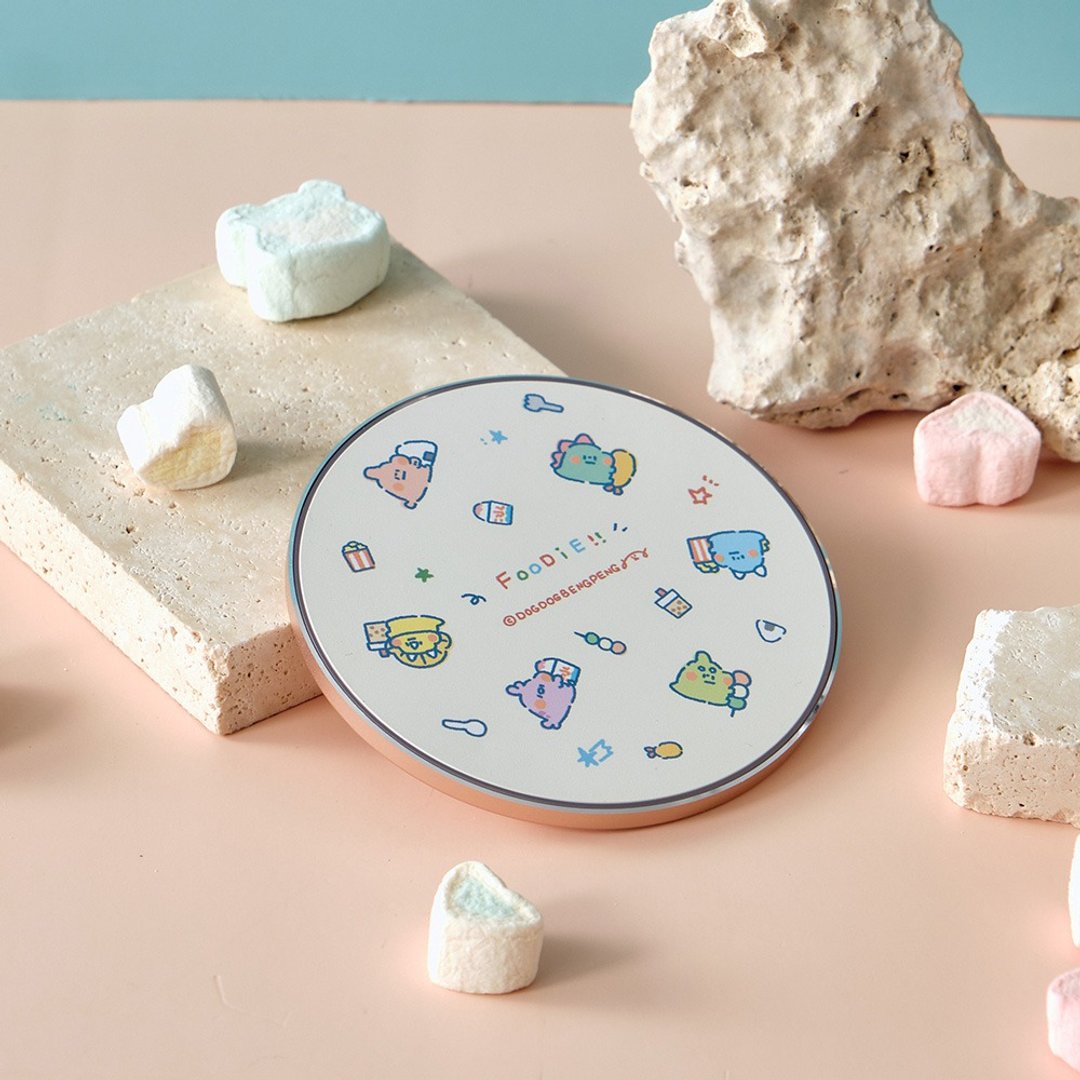 狗狗的小跳步好吃乱花无线充电盘 - 手机充电及周边 - 塑料 多色