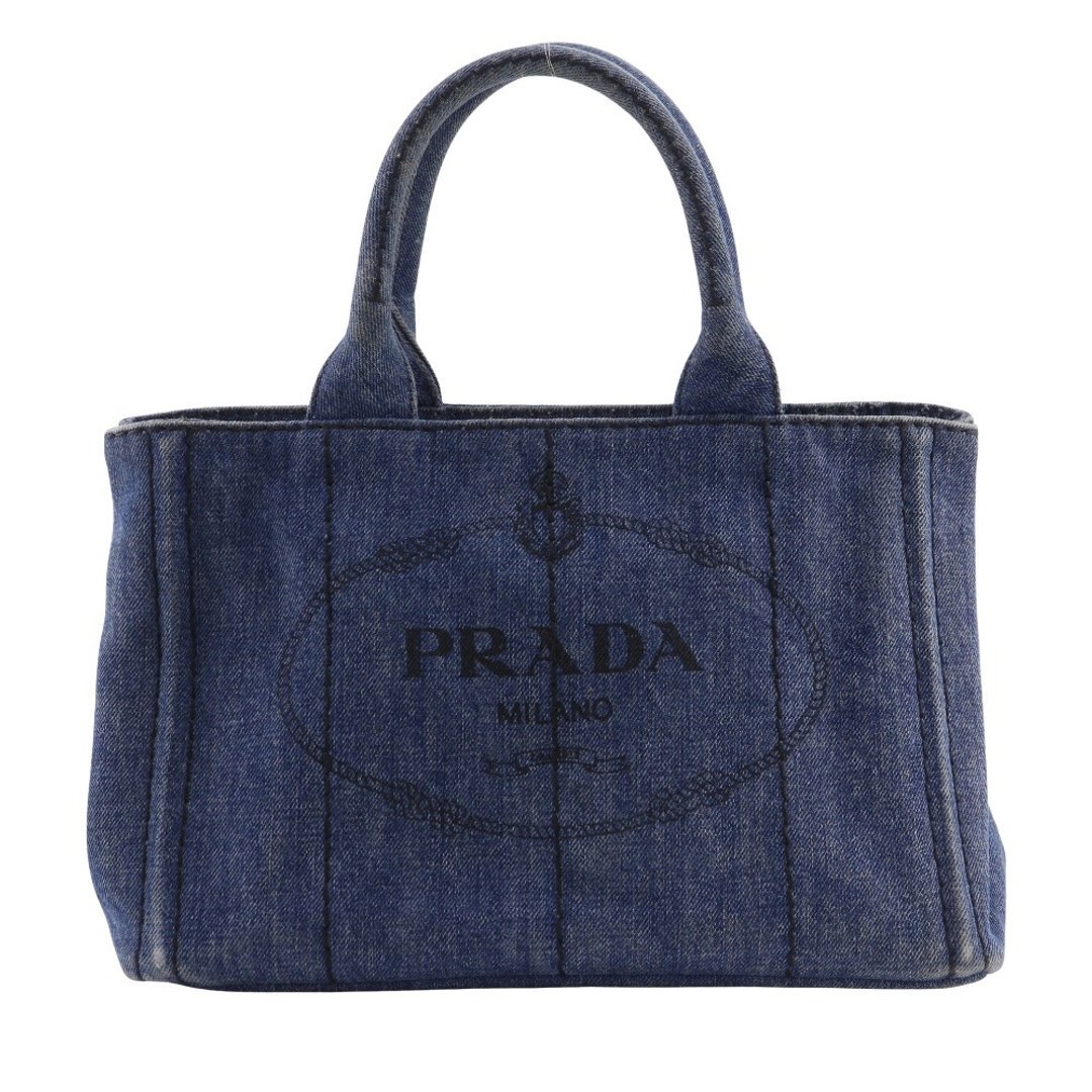 【日本直送】PRADA 普拉达 Canapa 托特包 手提包 1BG439 牛仔布 蓝色 女性【二手】 - 手提包/手提袋 - 棉 蓝色