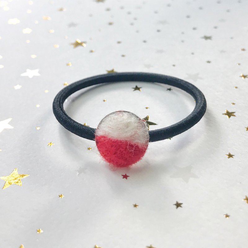 红白圣诞 手作羊毛毡发圈 - 发饰 - 羊毛 红色