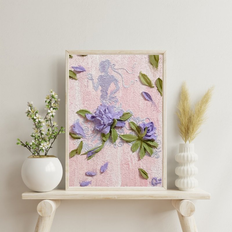 【绘画创作】肌理刮刀-花间少女 - 画框/相框 - 其他材质 