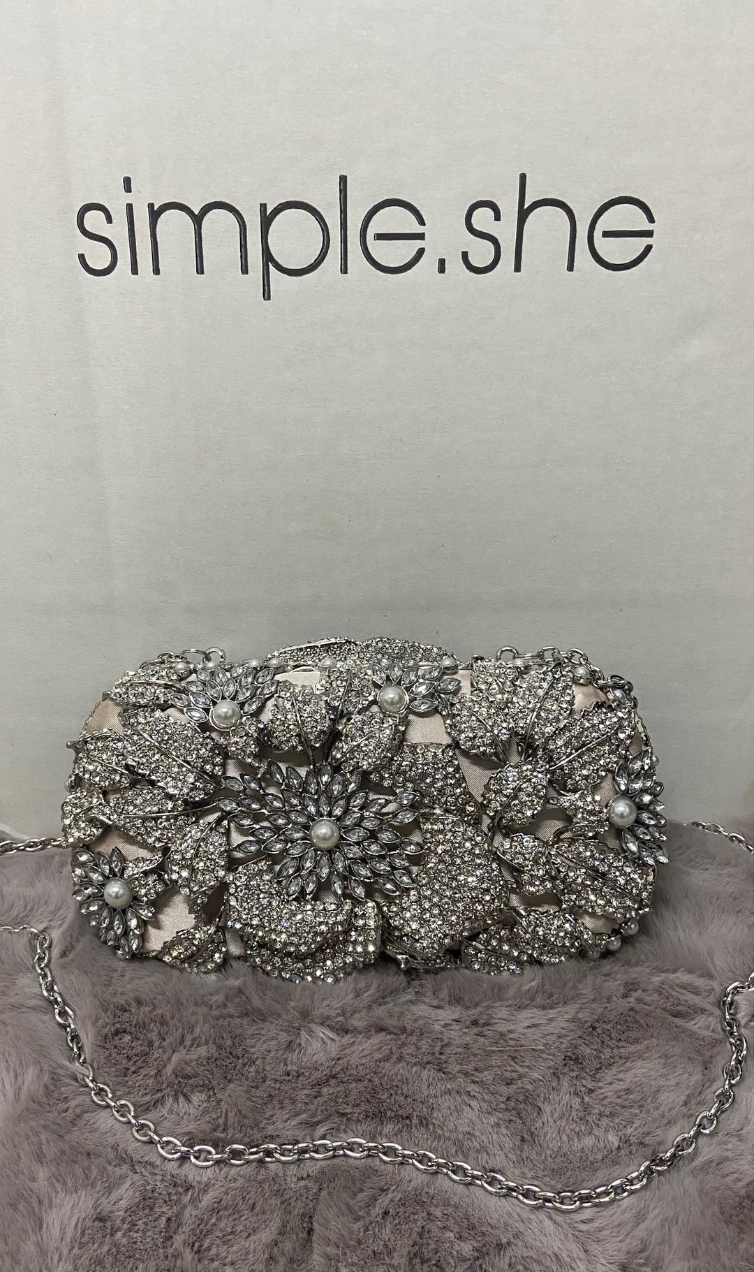 simple.she 钻石合金结婚晚装包 - 手提包/手提袋 - 其他金属 银色