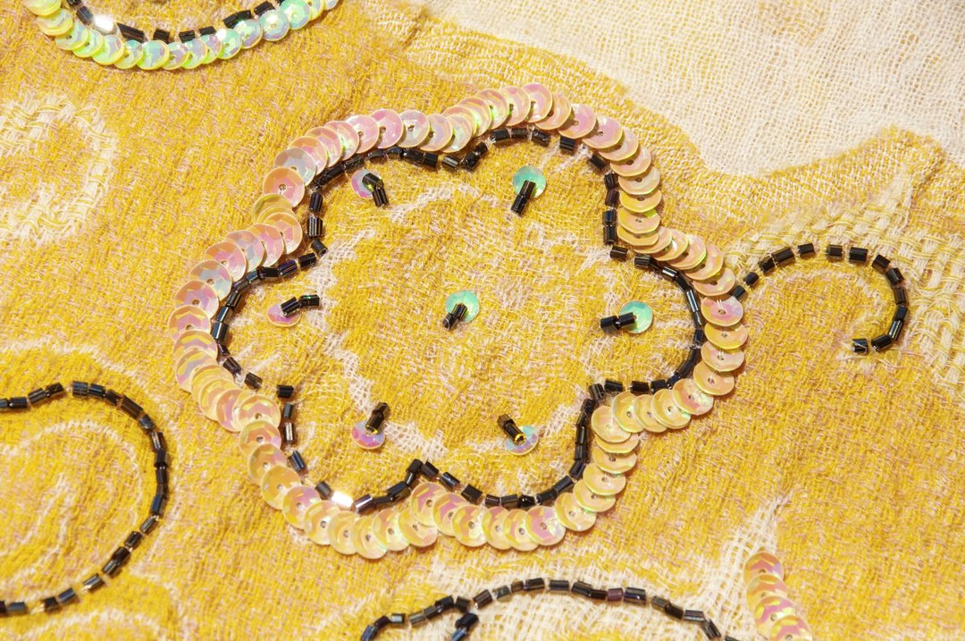 喀什米尔Cashmere/水煮羊毛披肩/针织围巾/刺绣围巾/羊绒披巾-花 - 围巾/披肩 - 羊毛 多色
