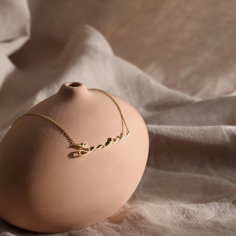 訂製款日韓風疊戴鎖骨鏈簡約大氣毛衣鏈英文字母項鏈閨蜜禮物 - 项链 - 银 金色