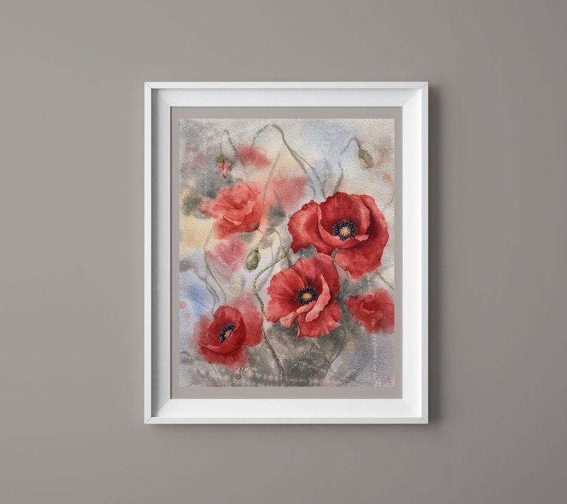 花卉画原创水彩艺术画 - 海报/装饰画/版画 - 纸 红色