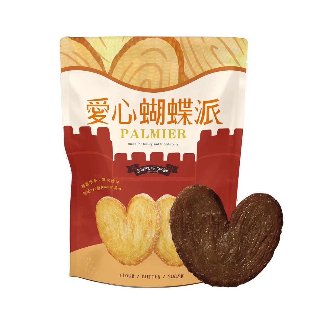 纯可可爱心蝴蝶派 夹链袋 180g - 零食/点心 - 新鲜食材 咖啡色