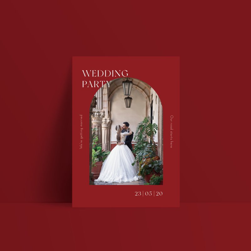 单卡喜帖【 喜帖印刷 】编号2305 明信片喜帖 少量喜帖 喜帖设 - 卡片/明信片 - 纸 红色