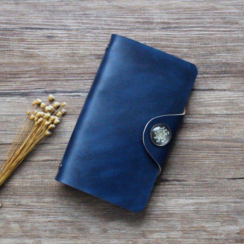 如玮手工染色永生花系列  山海蓝 均匀染色 19*11cm 2018手帐本真皮笔记本A6日记本旅行本 创意礼品记事本 - 笔记本/手帐 - 真皮 粉红色